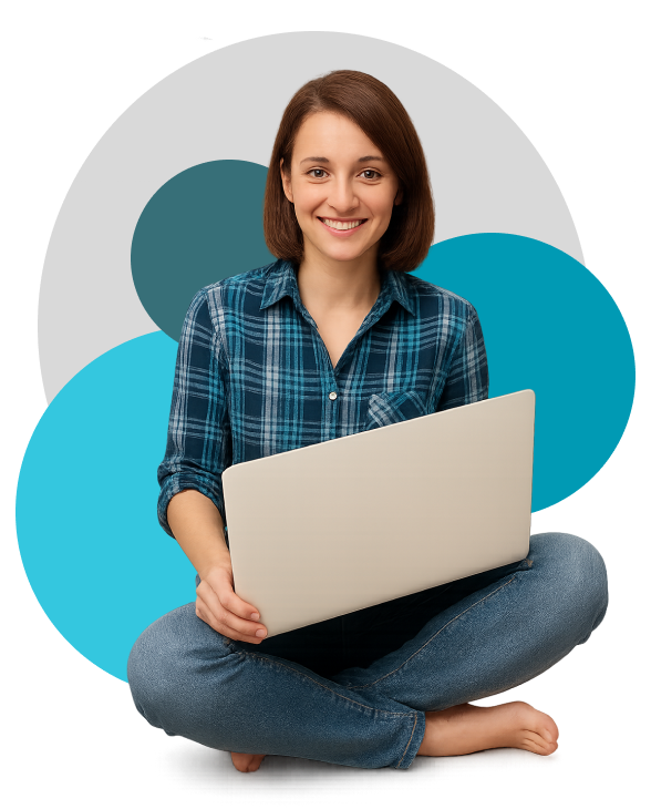 Student studying on laptop